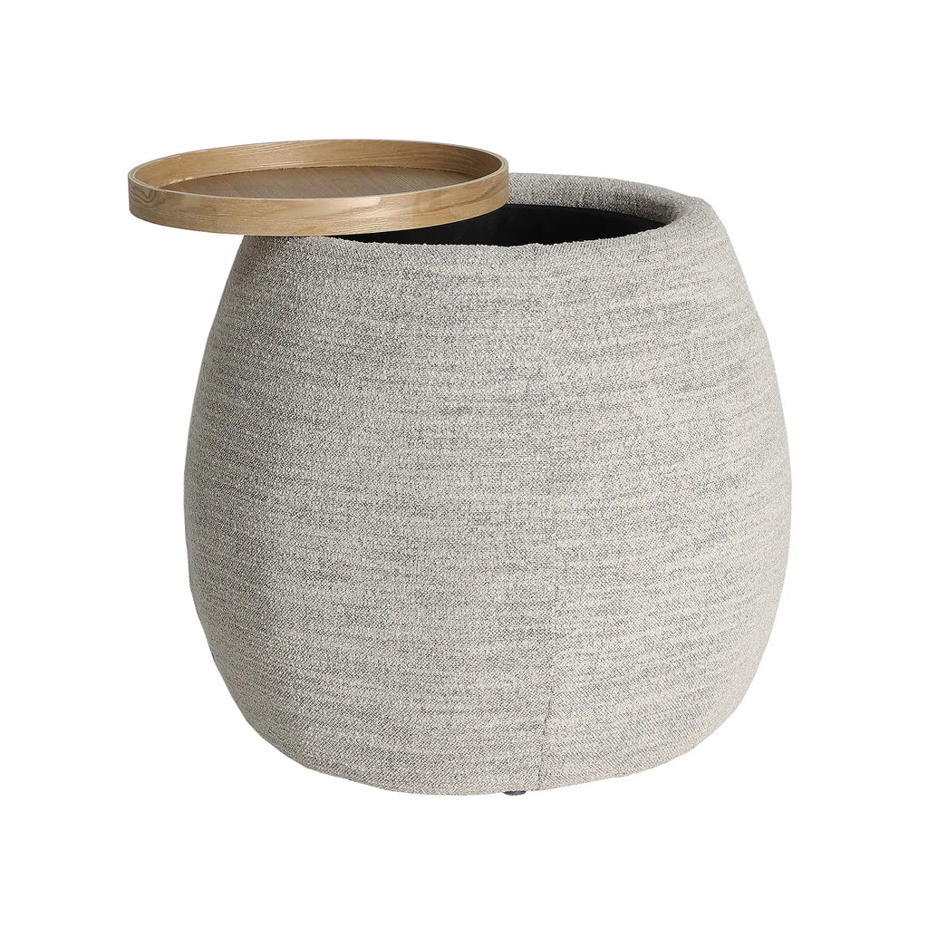 Table d'Appoint en MDF Brun Clair et Revêtue de Polyester Beige SILS - 61 cm KODU