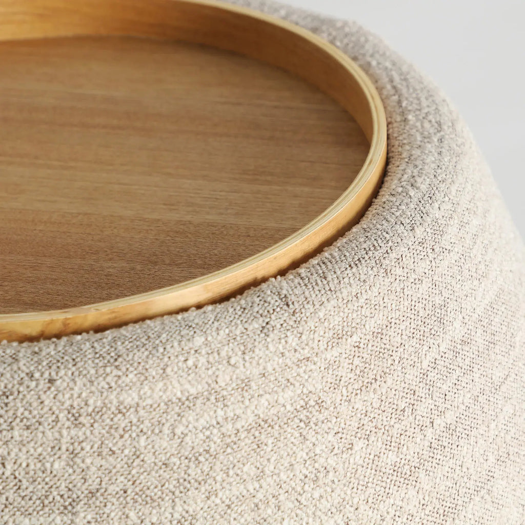 Table d'Appoint en MDF Brun Clair et Revêtue de Polyester Beige SILS - 61 cm KODU