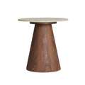 Table d'Appoint en Marbre Synthétique Beige DUNE - 55 cm KODU
