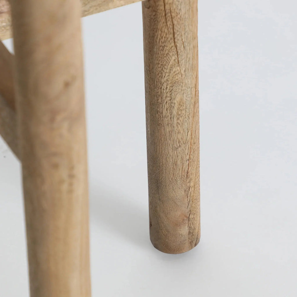 Table d'Appoint en Marbre et Bois Naturel LUCANE - 39 cm KODU