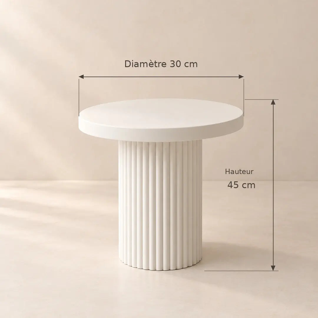 Table d’appoint Ronde en Béton Ciré LINA - 30 x 45 cm Hawali Home