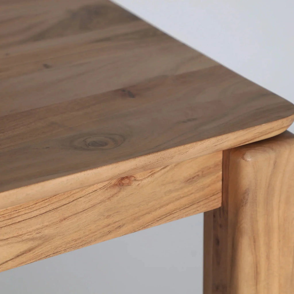 Table de Salle à Manger en Bois d'Acacia Brun Clair BREIL - 100 x 100 cm KODU