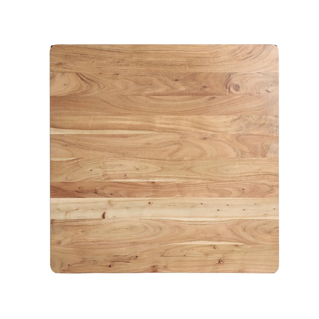 Table de Salle à Manger en Bois d'Acacia Brun Clair BREIL - 100 x 100 cm KODU