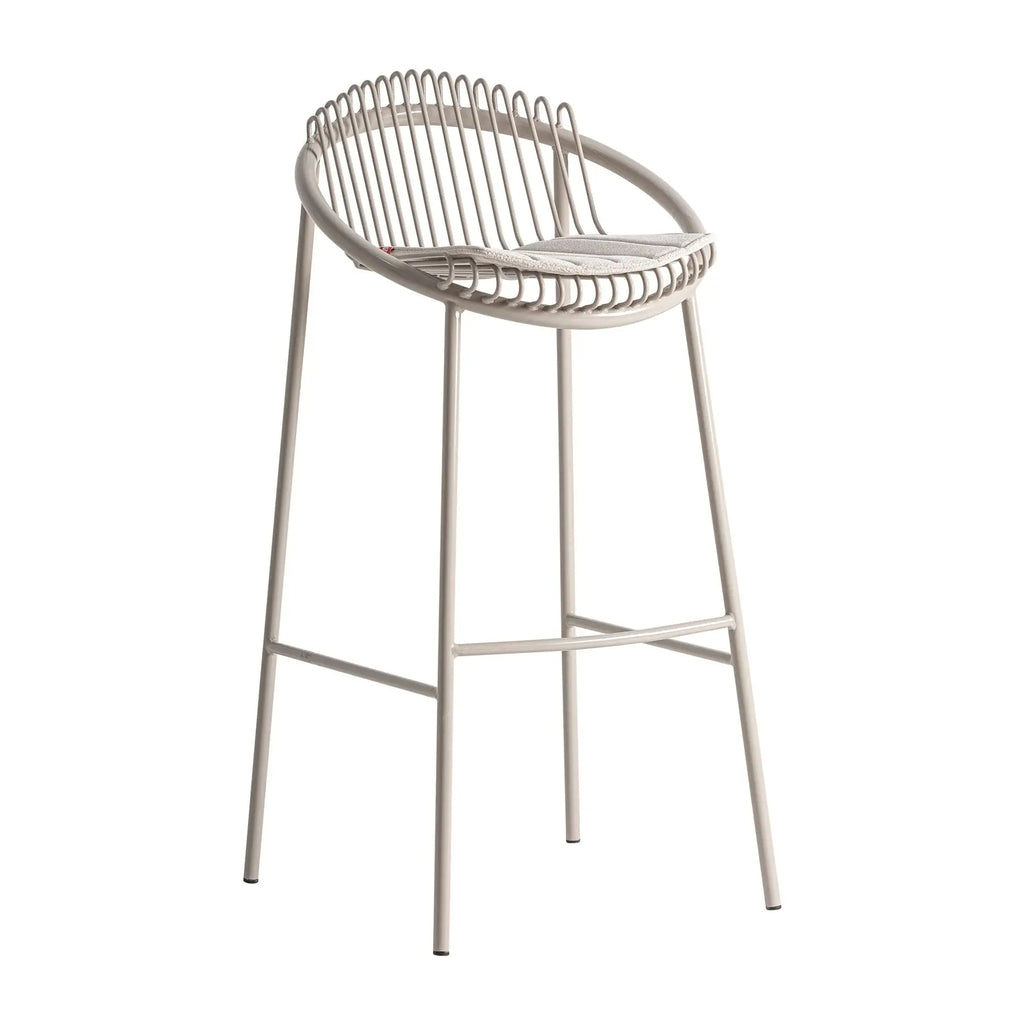 Tabouret de Bar Taupe BRIENZ - 51 x 53 cm KODU