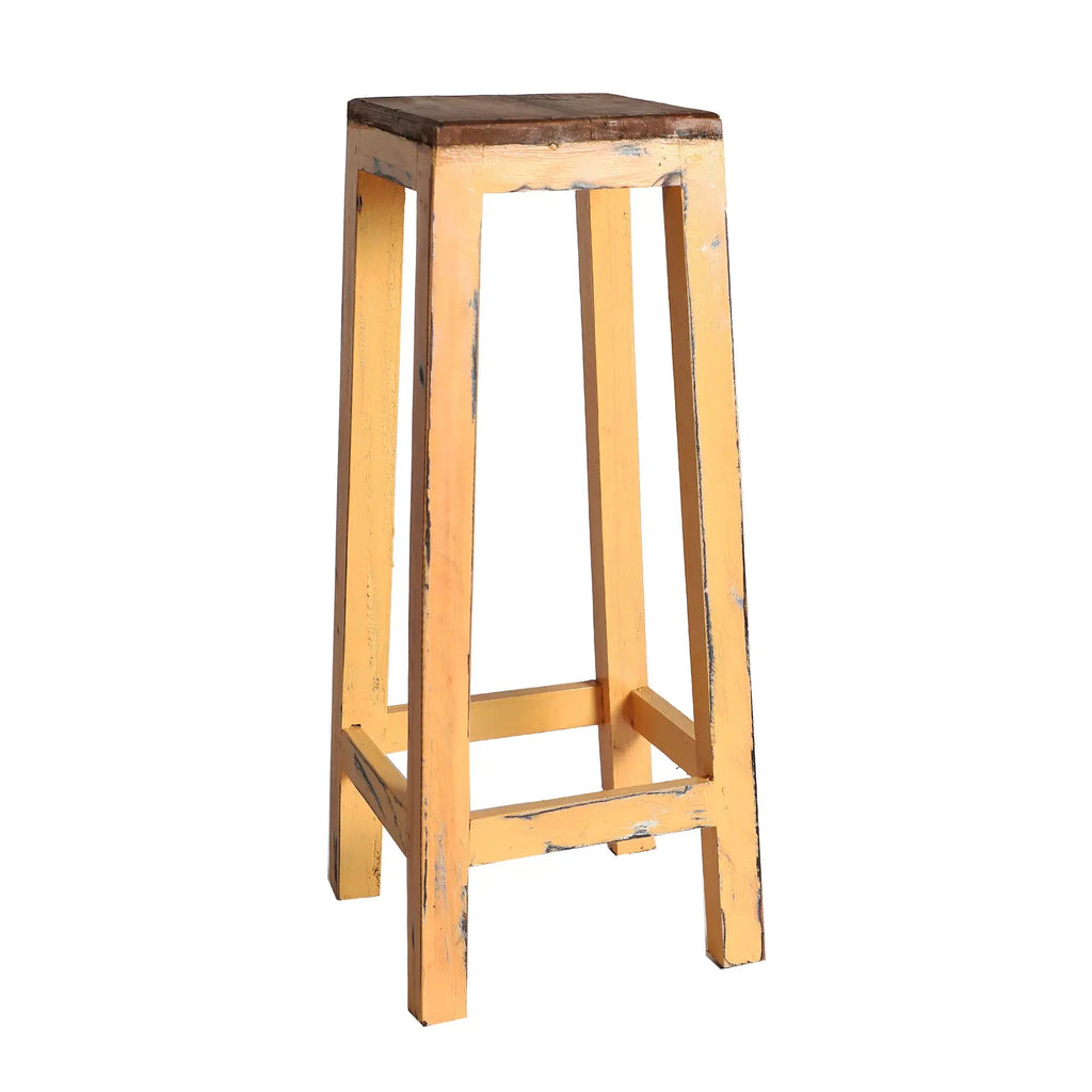Tabouret de Bar en Bois d'Acajou Brun SAURIS - 30 x 71 cm KODU