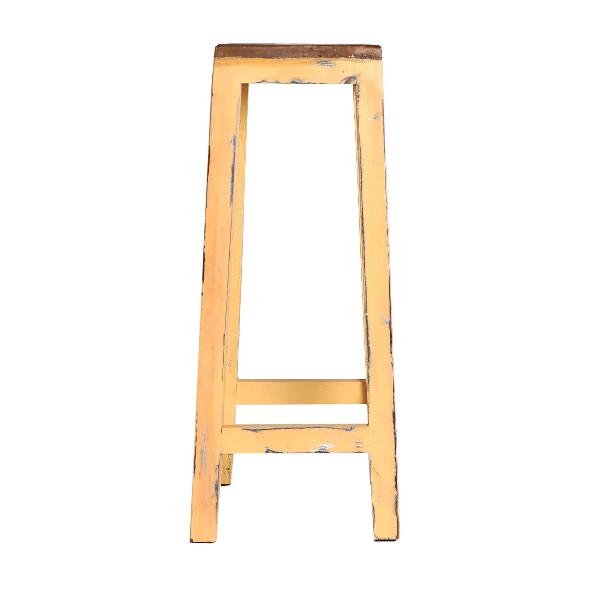 Tabouret de Bar en Bois d'Acajou Brun SAURIS - 30 x 71 cm KODU