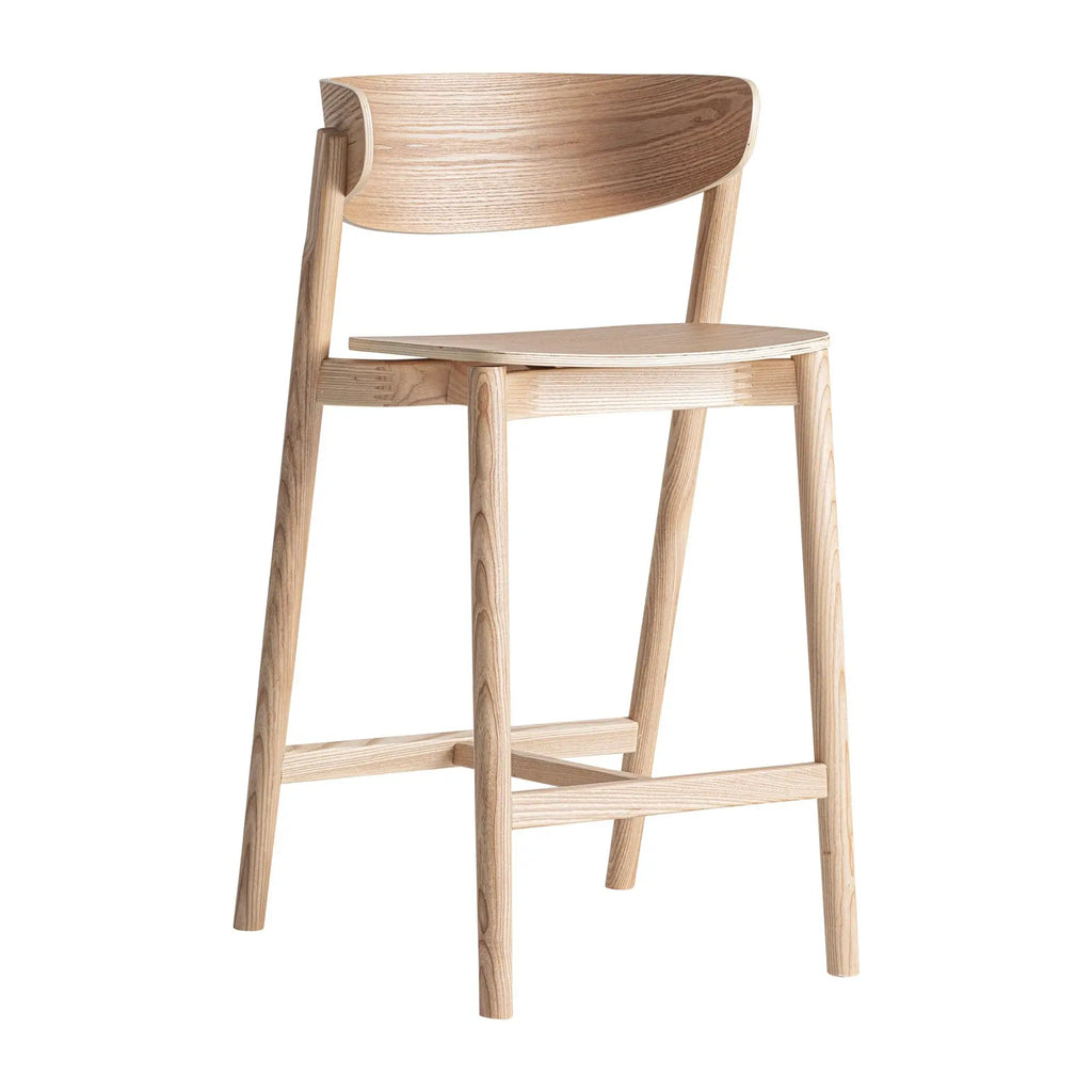 Tabouret de Bar en Bois de Frêne WIELER - 48 x 50 cm KODU