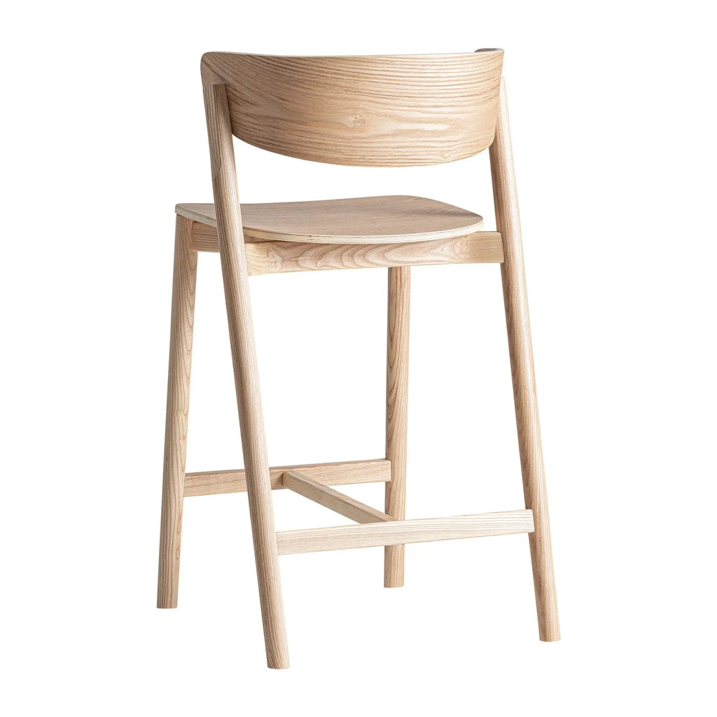 Tabouret de Bar en Bois de Frêne WIELER - 48 x 50 cm KODU