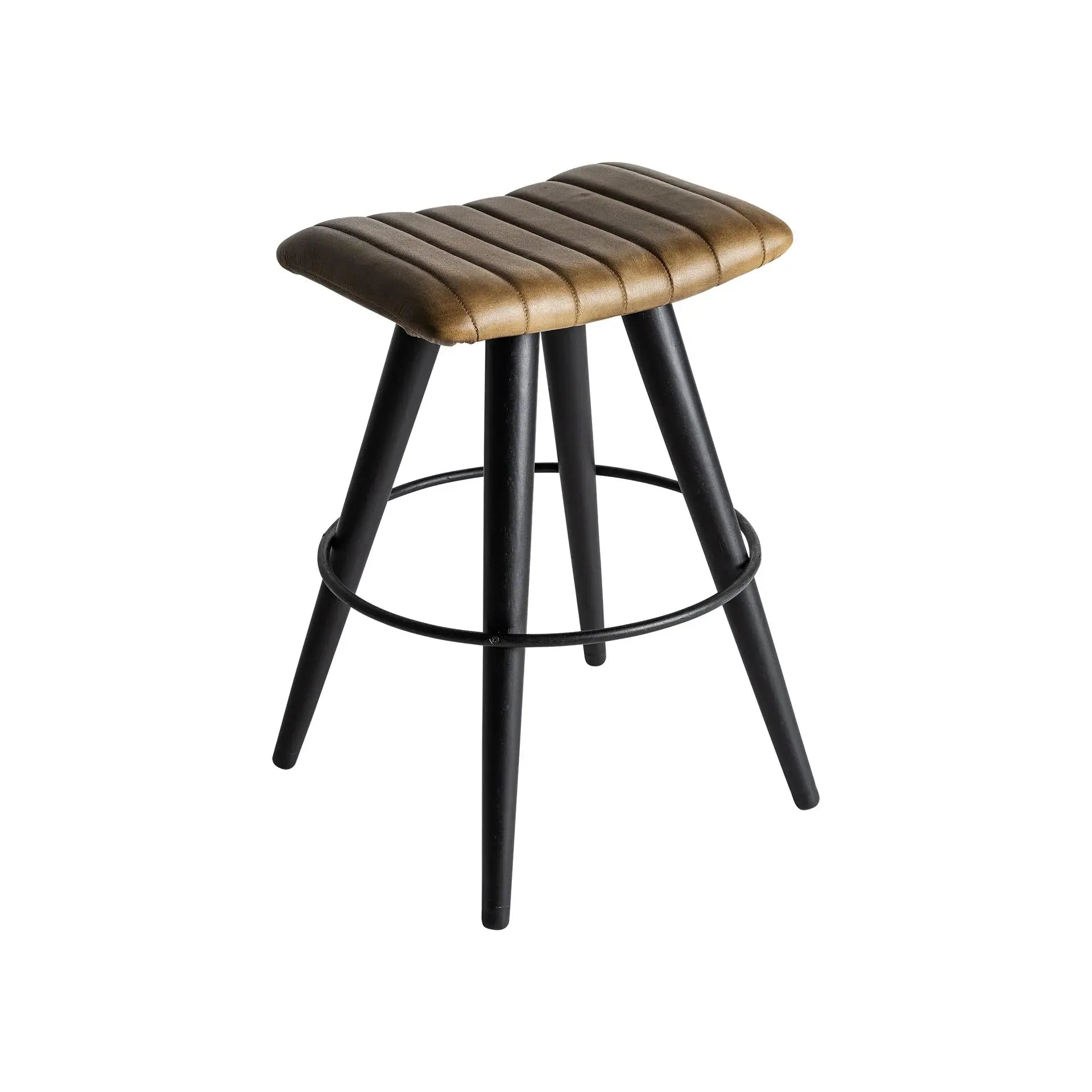 Tabouret de Bar en Cuir BEFAUX - 42 x 42 cm KODU