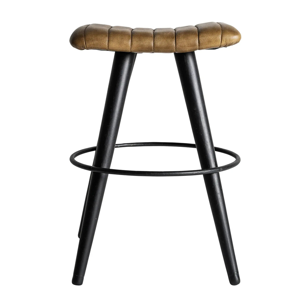 Tabouret de Bar en Cuir BEFAUX - 42 x 42 cm KODU