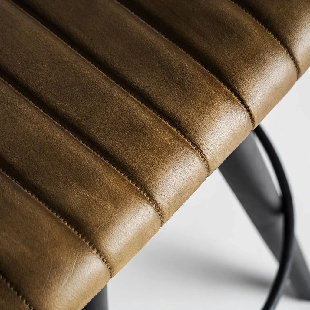 Tabouret de Bar en Cuir BEFAUX - 42 x 42 cm KODU