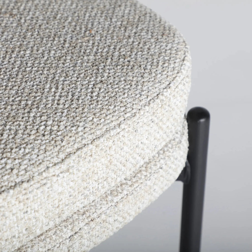 Tabouret de Bar en Tissu Beige SEGONZAC - 42 x 42 cm KODU