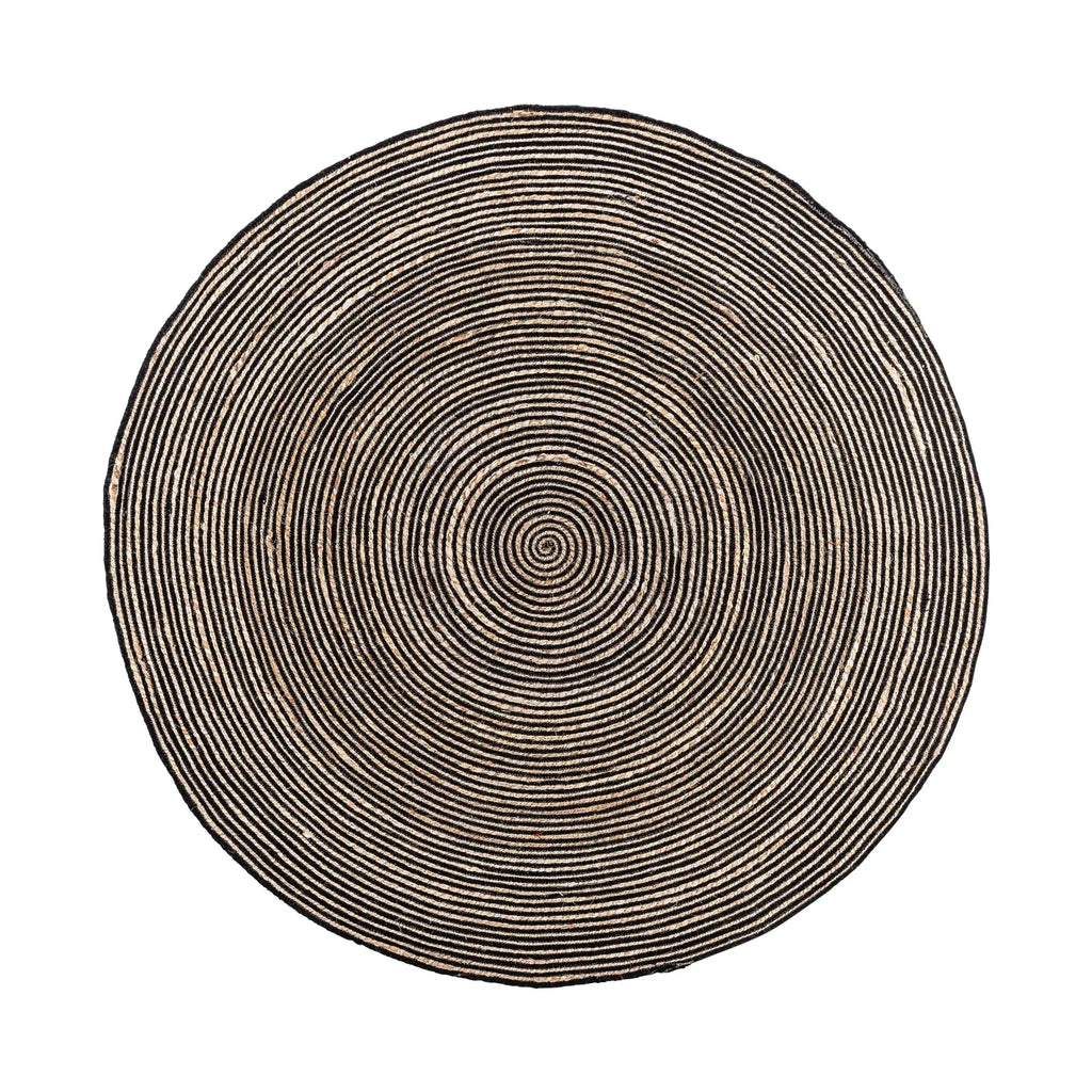 Tapis Rond en Coton Beige LEANDRA - 180 cm KODU