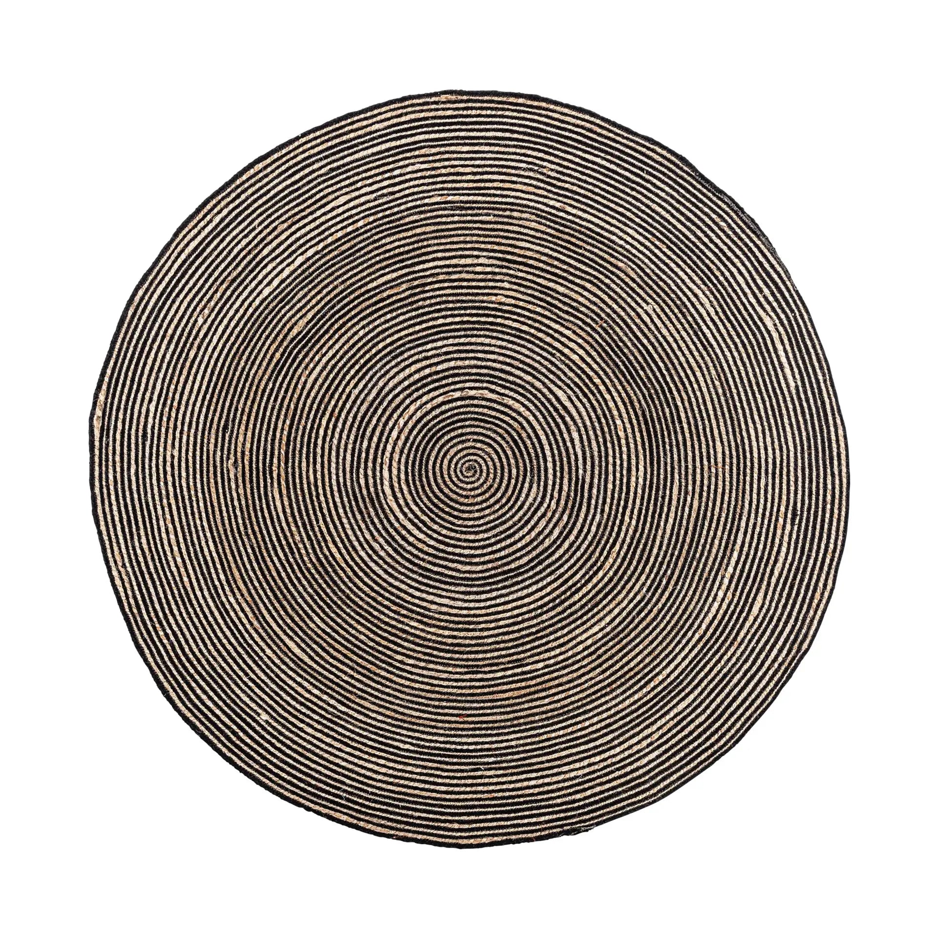 Tapis Rond en Coton Beige LEANDRA - 180 cm KODU