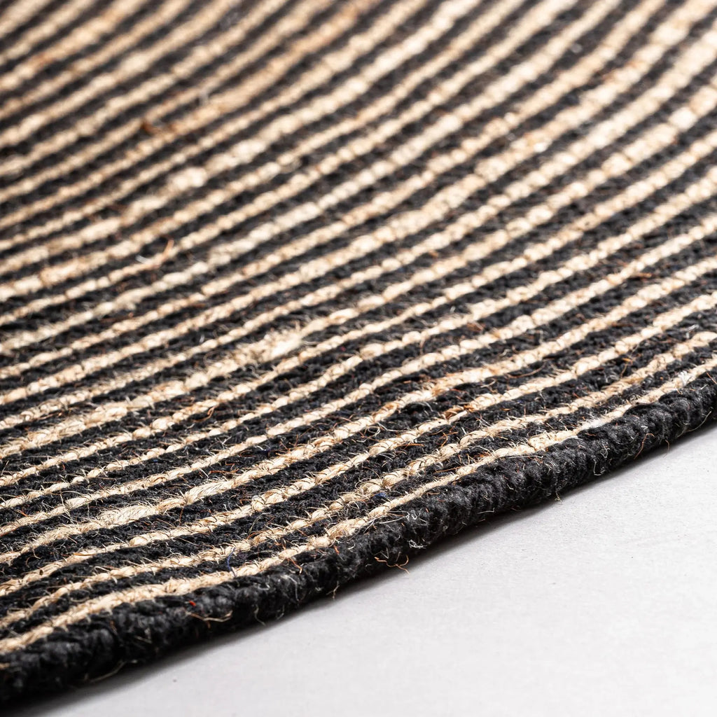 Tapis Rond en Coton Beige LEANDRA - 180 cm KODU