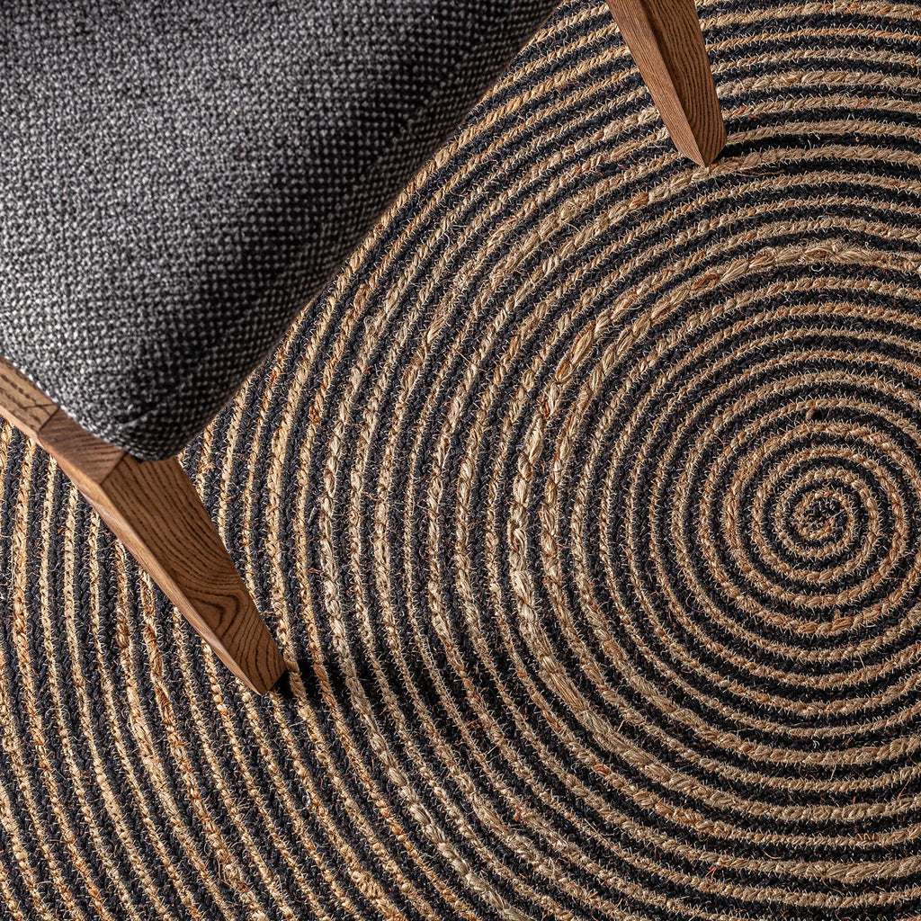 Tapis Rond en Coton Beige LEANDRA - 180 cm KODU