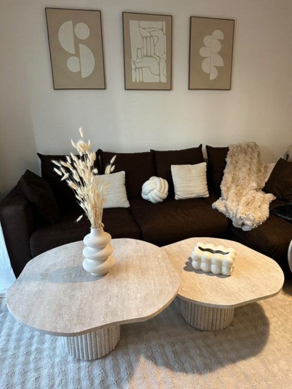 Table basse duo en travertin Gemelas