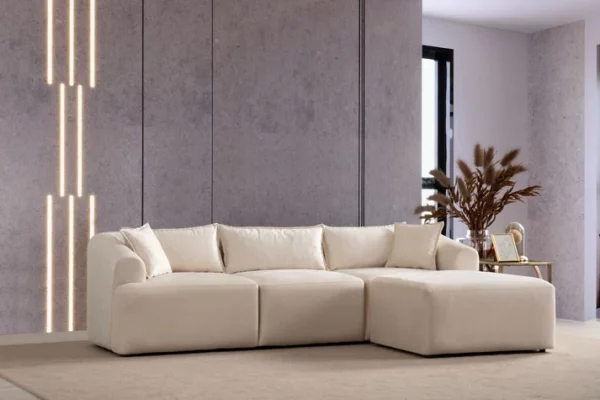 Canapé modulable en tissu velours leonie 3 modules hawali home 1