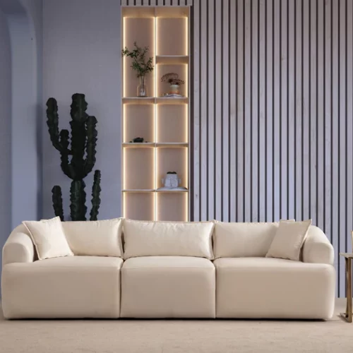 Canapé modulable en tissu velours leonie 3 modules hawali home 2