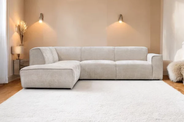 Canapé d'angle tissu chenille chloe hawali home 1