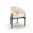 Chaise en bois d’hévéa vania bois noir tissu chenille beige hawali home 1