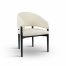 Chaise en bois d’hévéa vania bois noir tissu velours beige hawali home 1
