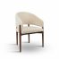 Chaise en bois d’hévéa vania tissu chenille beige hawali home 1