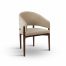Chaise en bois d’hévéa vania tissu chenille taupe hawali home 2