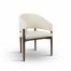 Chaise en bois d’hévéa vania tissu velours beige hawali home 1