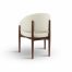 Chaise en bois d’hévéa vania tissu velours beige hawali home 4