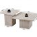 Set de 2 tables basses effet travertin beige balea 52x60 cm et 80x80cm 10