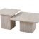 Set de 2 tables basses effet travertin beige balea 52x60 cm et 80x80cm 4