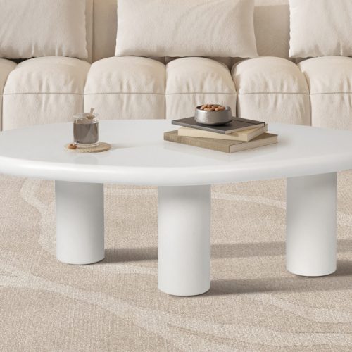 Table basse effet ciment aesthetic ciment blanc 120 cm hawali home 1