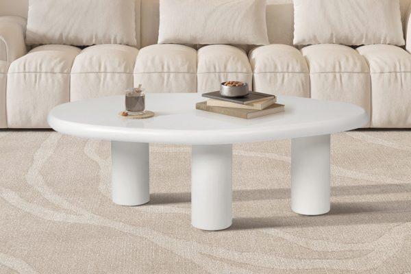 Table basse effet ciment aesthetic ciment blanc 120 cm hawali home 1