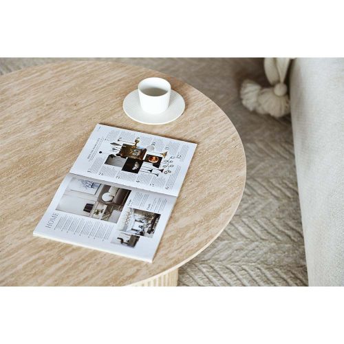 Table basse gigogne duo crèma effet travertin 80x36 cm et 60x42 cm 2