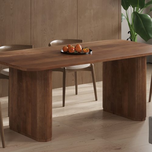 Table à manger ovale en bois de manguier brun clair woody 200 cm hawali home 1