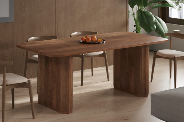 Table à manger ovale en bois de manguier brun clair woody 200 cm hawali home 1