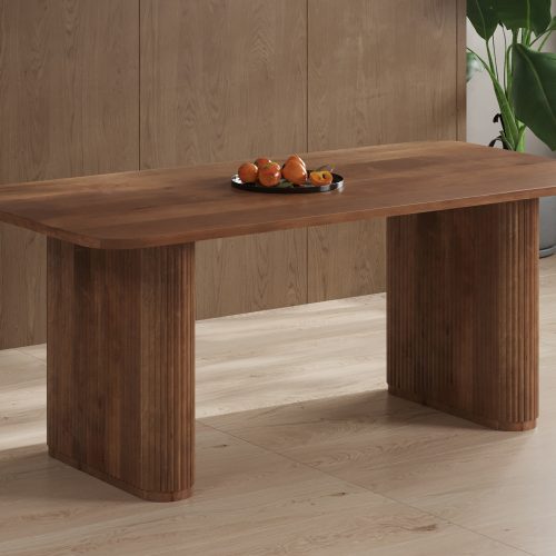 Table à manger ovale en bois de manguier brun clair woody 200 cm hawali home 2