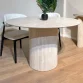 Table à manger ronde effet travertin boho 1