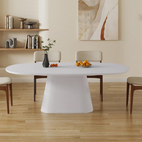 Table à manger effet ciment scarlett ciment ecru 220 cm 1