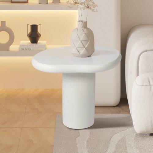 Table d’appoint effet ciment stephy ciment blanc 58 cm hawali home 1