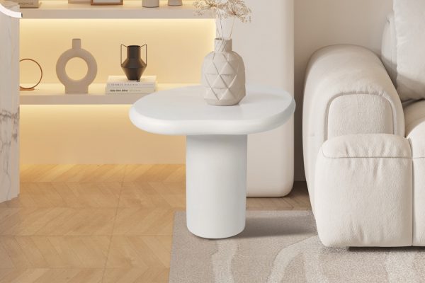 Table d’appoint effet ciment stephy ciment blanc 58 cm hawali home 1